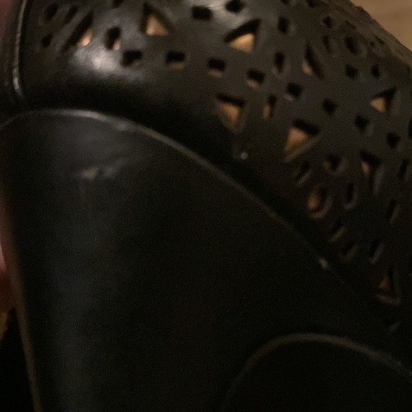 BCBG PARIS Padgett Black Laser Cutout Patent Leather Platform Stiletto Heels 8 - Picture 5 of 8